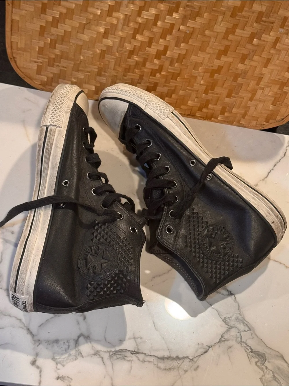 SOLD‼️Converse x John Varvatos CT Hi Leather Studded Embossed Black 145388C - Picture 5 of 10